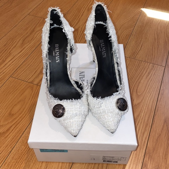 💥SOLD!💥 BALMAIN JULIE D’ORSAY TWEED HEELS - Picture 11 of 16